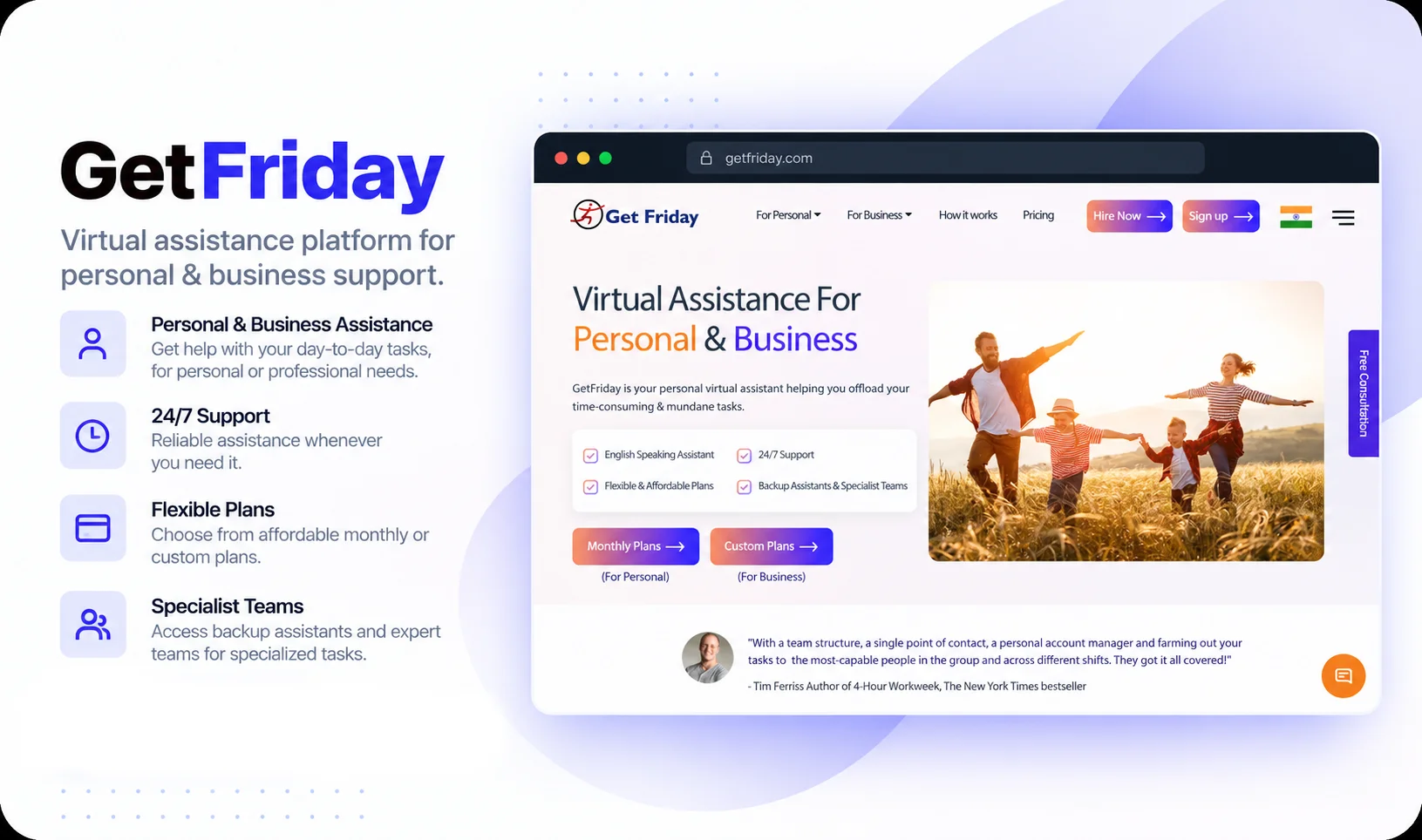 GetFriday Virtual Assistance Platform